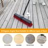18 inches Push Broom Outdoor Garden Broom with 63" Long Handle for Deck Driveway Garage Yard Patio Concrete Floor Cleaning(Red) view 3
