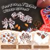 2 Rolls 20 Yards Football Wired Ribbon 2 Inches Football Printed Wide Wired Edge Ribbon for DIY Crafts Wreath Bow Package Wrapping Supplies, White Brown Black view 3