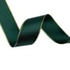 1 inch Wide Double Face Satin Ribbon with Gold Edges for DIY Gift Wrapping (Green) view 1