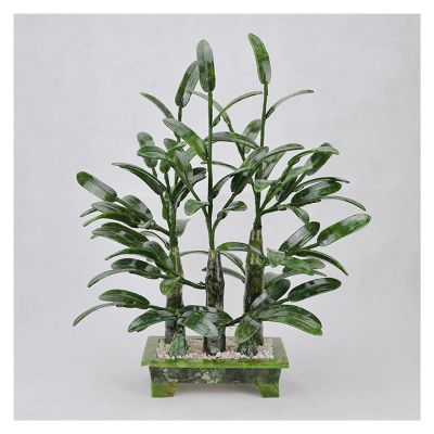 YUHUAWF Artificial Bonsai Natural Jade Bonsai Wealthy Bamboo and Jade Ornaments Bonsai for Home Office Shop Zen Decoration Decor Bamboo Reported Safety for Home Office