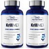1MD Nutrition KrillMD - Antarctic Krill Oil Omega 3 Supplement with Astaxanthin, EPA, DHA | 2X More Effective Than Fish Oil | 60 Softgels (2-Pack) view 1