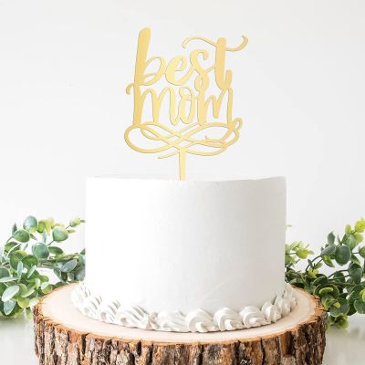 Happy Mothers Day Cake Topper, Best Mom, Happy Birthday Mom Sign, Mom Birthday Party Decorations, Mothers Day Gift Ideas, 6Inch