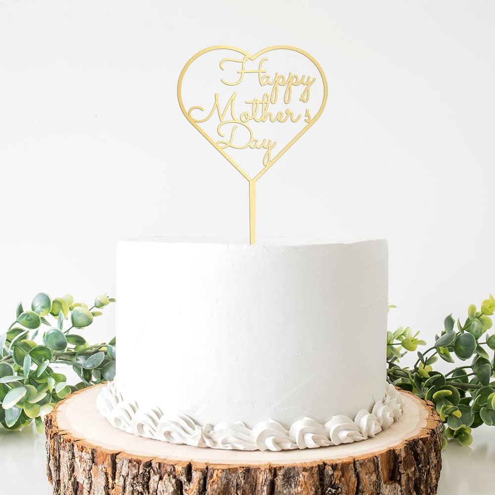 Happy Mothers Day Cake Topper, Happy Mother's Day, Happy Birthday Mom Sign, Mom Birthday Party Decorations, Mothers Day Gift Ideas, 6Inch