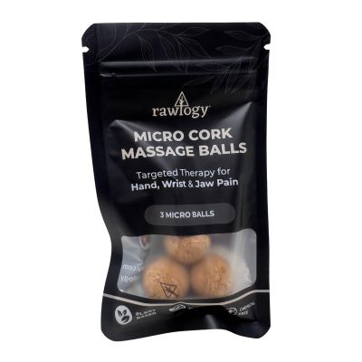 Rawlogy Travel Cork Massage Ball | Lightweight, Sustainable Alternative to Lacrosse Ball for Muscle Pain Relief (Extra Small 0.75 Inch (Pack of 3), Sanded Cork)