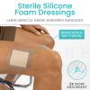 ViveCare Silicone Foam Dressing 6x6 with Border Adhesive - Bed Sore Bandage Foam Wound Dressing - Silicone Bordered Foam Dressing with Adhesive Border - Pressure Sore & Ulcer Wound Patches (5 Pack) view 4