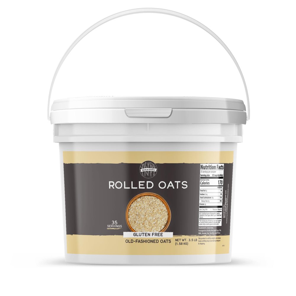Birch & Meadow 1 Gallon of Gluten-Free Rolled Oats, Food Storage, Old-Fashioned Oats