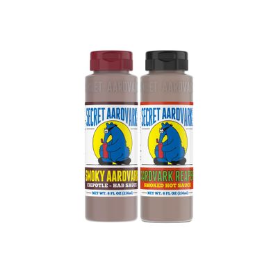 Secret Aardvark Reaper Hot Sauce - Carolina Reaper Hot Sauce, Smoky Chipotle Hot Sauce, Low Carb, Dairy Free, Spicy BBQ Sauce, Hot Sauces & Marinades - 8 fl oz 2 Pack