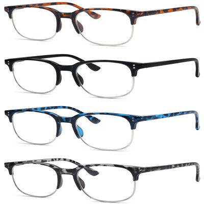 Eyekepper Reading Glasses Women Men 4-Pack Design Semi-rim Readers Eyeglasses
