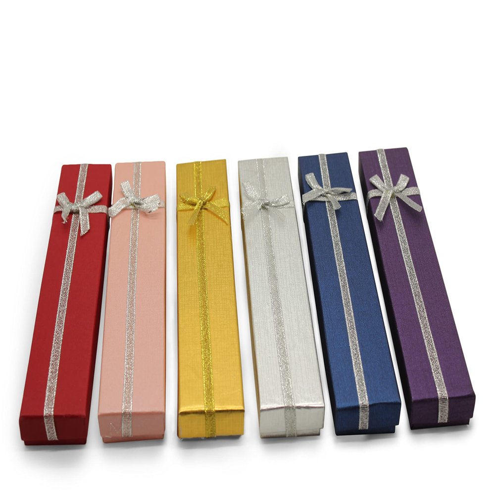 6 Pretty Wrapping Boxes for Hand Watch by FELANA'S | Dimensions: 21 x 4 x 3 cm - 8.27 x 1.57 x 1.18 in | Cute and Elegant Wrapping Present Box for Weddings, Parties, Christmas, Celebrations | Wrap a Beautiful Present for Someone Special
