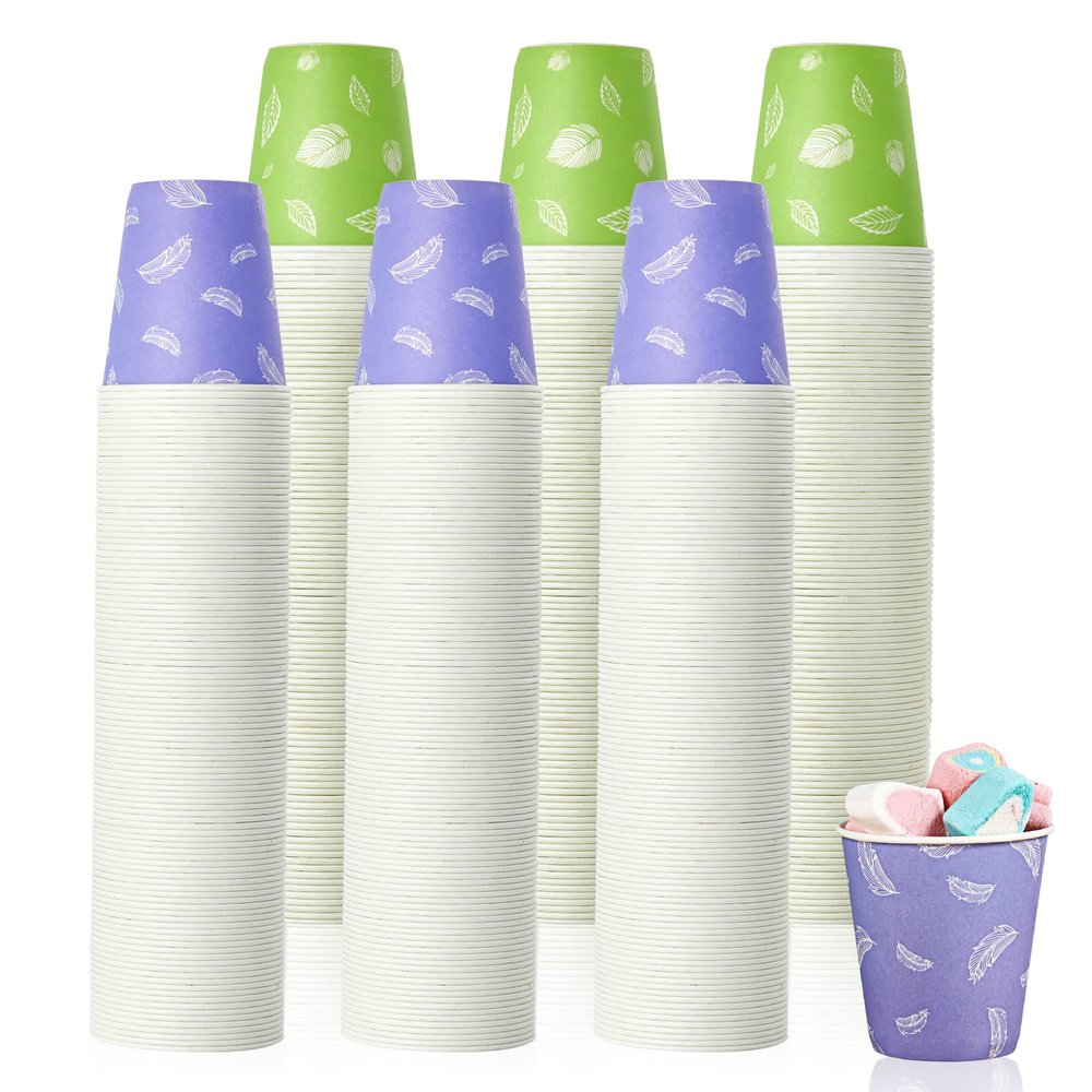 LITOPAK 600 Pack 5 oz Small Disposable Cups, Disposable Paper Cups, Mini Paper Cups, Colorful Disposable Mouthwash Cups for Parties, Picnics, Barbecues, Travel, and Events