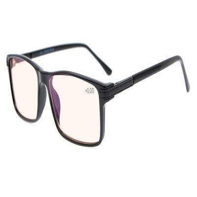 Eyekepper Computer Readers Retro Rectangle TR90 Frame Spring Hinges Computer Reading Glasses Black +0.00