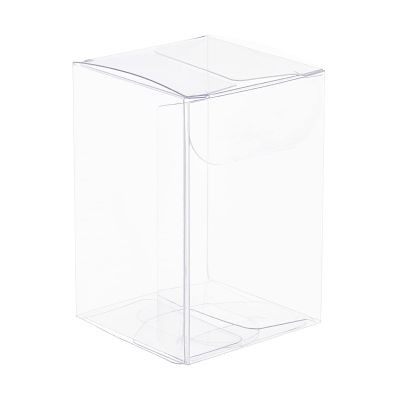 BENECREAT 40Pcs Clear PVC Gift Boxes, 1.5x1.5x2.3 Small Favor Box for Wedding, Party, Candy, Cupcakes & Treat Packaging