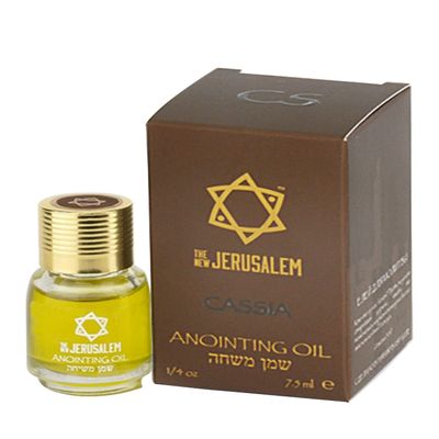 Cassia Anointing Oil from Israel, Holy Spiritual Oils Bottles from Jerusalem Blessed, Handmade with Natural Ingredients and Blessed for Wedding Ceremony, Religious Use, 0.25 Fl Oz