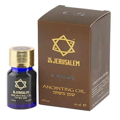 Cassia Anointing Oil from Israel, Holy Spiritual Oils Bottles from Jerusalem Blessed, Handmade with Natural Ingredients and Blessed for Wedding Ceremony, Religious Use, 0.34 Fl Oz