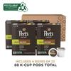 Peet's Coffee, Dark Roast Decaf Keurig K-Cup Pods, Decaffeinated Arabica Coffee - Decaf House Blend 88 Count (4 Boxes of 22 K-Cup Pods) view 2