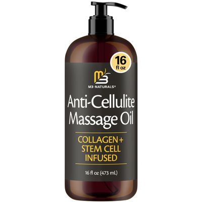 Firming Body Massage Oil with Collagen & Stem Cell  Helps Smooth The Appearance of Cellulite & Improve Skin Texture  Refreshing Aromatherapy Body Oil for Legs & Full Body  16 Fl Oz