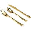 Nicole Fantini's LILLIAN Pre-Rolled 480 Pieces Gold-polished Extra Heavy Weight Full Size Cutlery Wrapped in & Linen-Like Napkin for individual guests for Elegant Parties view 3