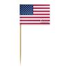 AGAS Mfg 1" x 1.5" USA Toothpick Flag(4 bags-100 pcs) - Printed on 2-ply paper, Attached to 4" Toothpick With Poly Bag & Header Card Packaging view 1