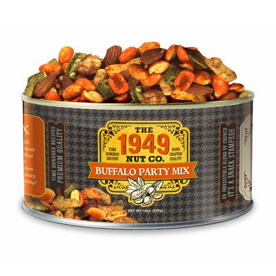 The 1949 Nut Co. Buffalo Party Mix | Assorted Flavored Fried Peanuts, Everything Sticks, Guacamole Bites, and Smoked Almonds | Extra-Large, Hand-Cooked in the USA with an Old Family Recipe, 18 oz.