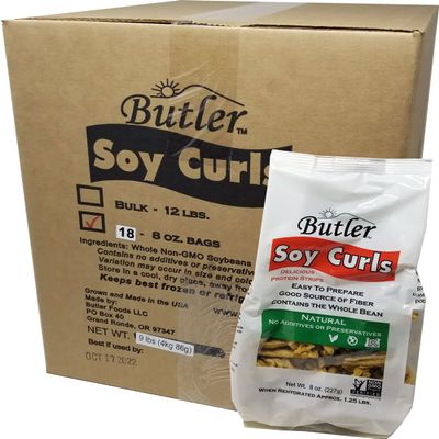 Butler Foods Soy Curls, 8 oz. Bags (Pack of 18)