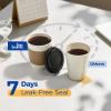 Fit Meal Prep 100 Pack 12 oz Disposable Coffee Cups with Lids, Sleeves, Leak-Proof To Go Coffee Cups with Lids, Durable Paper Cups for Hot Beverage, Home, Office, Party view 4