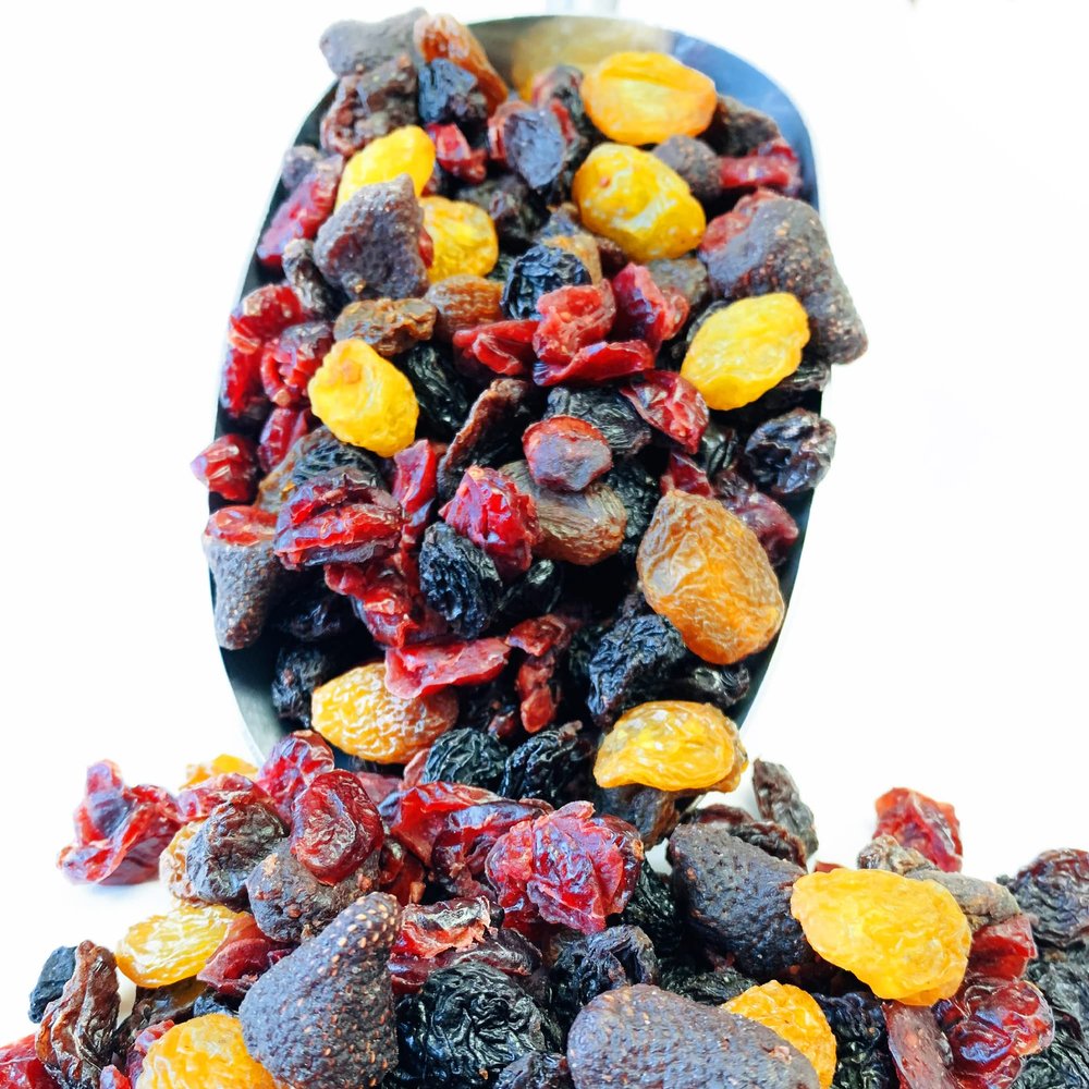 NY SPICE SHOP Happy Cherry Berry Trail Mix  5 Pound Healthy Trail Mix  Mixture of Peanuts, Almonds, Pecans, Cranberries, Golden Raisins, Diced Papayas, Diced Pineapples, Dried Tart Cherries