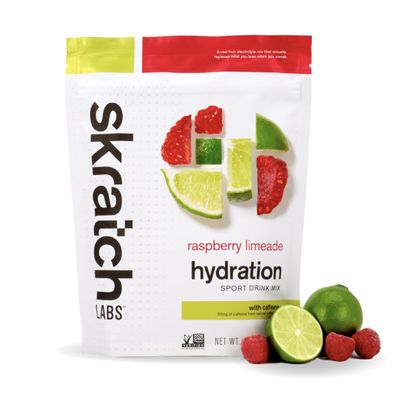 Skratch Labs Hydration Sports Drink Mix with Caffeine  RealFruit Electrolyte Powder for Fast Hydration & Energy | Raspberry Limeade | 20 Servings | Vegan, NonGMO, Clean Ingredients