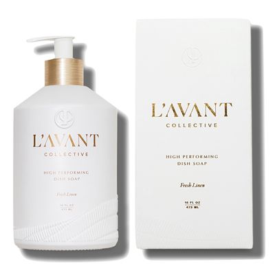 L'AVANT Collective High Performing Dish Soap | Plant-Based Ingredients & High Performing Formula | Fresh Linen Scent | Reusable Glass Bottle I 16 FL oz/473 mL