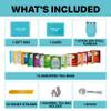Modern Elegance Tea Tumbler Gift Set  Includes Tea Bag Holder, Spoon, Honey Straw, 15 Assorted Flavor Blends & Hot & Cold 12oz Insulated Tumbler  Ideal for Holiday Gift for Tea Lovers  Teal view 2