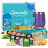 Modern Elegance Tea Gift Set, Includes 15 Teas, Stainless Steel Tumbler, Honey Straws, Tea Spoon Squeezer, Squirrel Tea Bag Holder (Purple) view 1