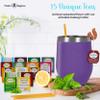 Modern Elegance Tea Gift Set, Includes 15 Teas, Stainless Steel Tumbler, Honey Straws, Tea Spoon Squeezer, Squirrel Tea Bag Holder (Purple) view 3