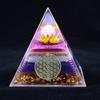 TAMHOPE 7 Chakra Orgonite Pyramid Flower of Life Pyramid,Emf Protection Healing Crystals and Stones Meditation Chakra Crystals(Extra Large 8cm/3.15'') view 1