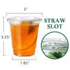 Poever 8 oz Plastic Cups with Lids 100 Pack, Disposable Clear Cups with Straw Slot Lids for Lemonade Coffee Smoothie Cold Drink Containers To-go Cup view 2