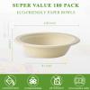 Vplus 180 Pack 16 OZ Paper Bowls, Disposable Compostable Bulk, Eco-friendly Bagasse, Heavy-duty Bowls Perfect for Milk Cereals, Snacks, Salads view 3