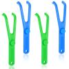 Chengu 4 Pieces Dental Floss Holder Reusable Flosser Reusable Floss Handle Holder Flossmate Handle for Oral Clearing (Blue, Green) view 1