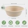 ZORRITA 150 Pack 12 oz Compostable Paper Bowls Small Disposable Soup Bowls Natural Sugarcane Biodegradable Bowls for Ice Cream, Desserts, Salads, Pet Food view 2