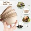 ZORRITA 150 Pack 12 oz Compostable Paper Bowls Small Disposable Soup Bowls Natural Sugarcane Biodegradable Bowls for Ice Cream, Desserts, Salads, Pet Food view 4