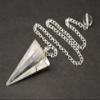 1 Pieces Clear Quartz Faceted Pendulum with Chain (Facet Crystal Reiki) view 1