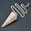 1 Pieces Sunstone Pendulum, Faceted with Chain (Crystal Pendulum, Dowsing) view 1