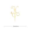 Letter H Monogram Cake Topper Gold Custom Any Initial For Wedding Birthday Party Supplies Cake Toppers Wedding Engagement Anniversary Mother's Day Gifts Gold view 4