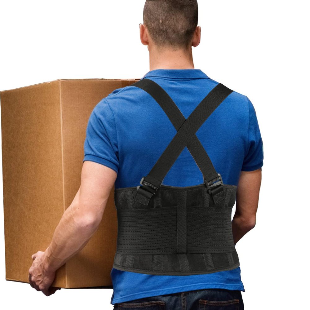 ABACKH Back Brace Lumbar Back Support Belt for Women and Men - Lower Back Pain Relief - Heavy Lifting Support with Removable Adjustable Belt for Moving and Warehouse,5XL(53"-65")