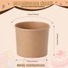 Honeydak 100 Pieces Ice Cream Soup Cups Paper 5 oz Disposable Sundae Bowls Kraft Paper Hot Cold Snack Yogurt Dessert Small Cups for Ice Cream Baby Shower Party Supplies, Brown Disposable Bowls view 2