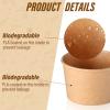 Honeydak 100 Pieces Ice Cream Soup Cups Paper 5 oz Disposable Sundae Bowls Kraft Paper Hot Cold Snack Yogurt Dessert Small Cups for Ice Cream Baby Shower Party Supplies, Brown Disposable Bowls view 3