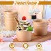 Honeydak 100 Pieces Ice Cream Soup Cups Paper 5 oz Disposable Sundae Bowls Kraft Paper Hot Cold Snack Yogurt Dessert Small Cups for Ice Cream Baby Shower Party Supplies, Brown Disposable Bowls view 4