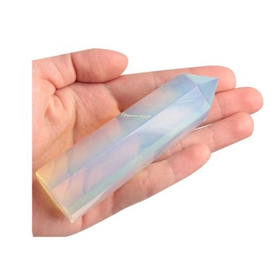 Acxico 1Pcs 90-100mm Opalite Quartz Obelisk Quartz Crystal Wand Point Reiki Healing