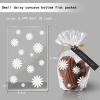 100Pcs Daisy Candy Bags Gusseted Cellophane Bags (Size 5.9"x9"x2"With Gold Twist Ties, Best Gusset Bag for Presenting Packaged Treats, Candys, Cookies Gift Bags view 2