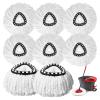 8 PCS Spin Mop Replacement Head,100% Microfiber Mopping Head Replacement Compatible with Triangle Spin Mop, 360 Degree Micro Spinning Mop Replace Head for Easy House Cleaning Floor Mopping view 1