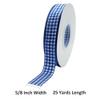Blue and White Gingham Ribbon, 5/8" x 25Yd Roll Picnic Craft Ribbon Buffalo Ribbons for Crafts Hair Accessories Craft and Christmas Gift Wrapping,5/8 Inch Polyester Woven Edge +60" Tape Measure view 2