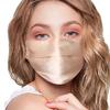 CH.yishi 100% Mulberry Silk Face Mask Covering Men & Women Reusable with Ear loops Nose Wire Filter (Pleated, Champagne) view 1