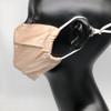 CH.yishi 100% Mulberry Silk Face Mask Covering Men & Women Reusable with Ear loops Nose Wire Filter (Pleated, Champagne) view 2